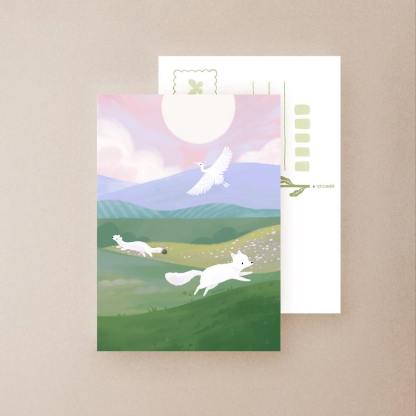 pohlednice — S jeřábem