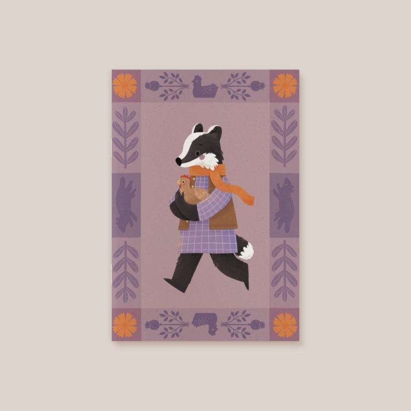 sešit patchwork A5 - barva: fialová