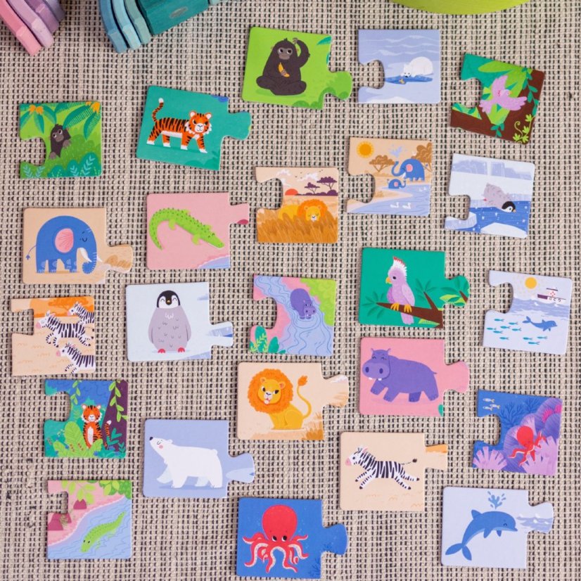 Véééliké puzzle duo — Kde bydlí zvířátka