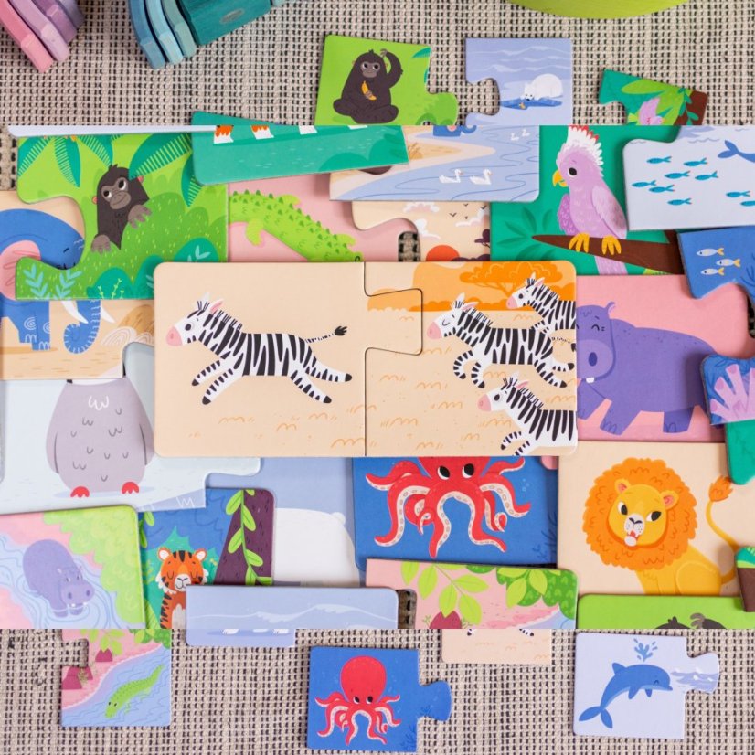 Véééliké puzzle duo — Kde bydlí zvířátka