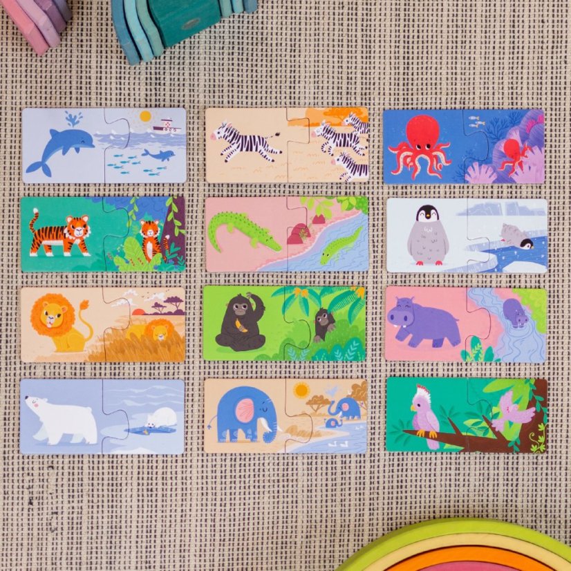Véééliké puzzle duo — Kde bydlí zvířátka