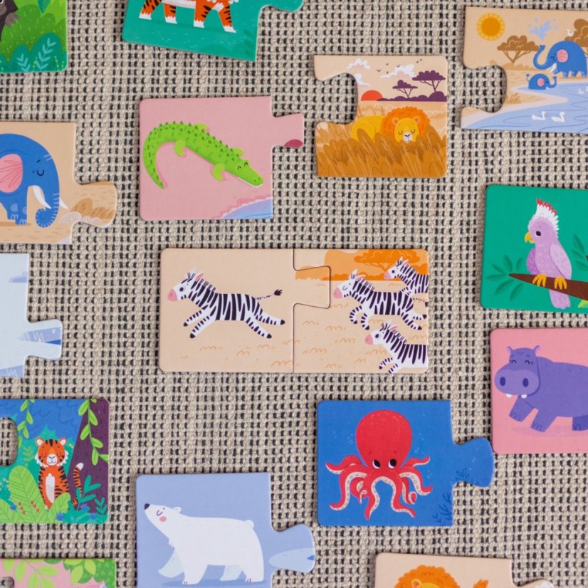 Véééliké puzzle duo — Kde bydlí zvířátka